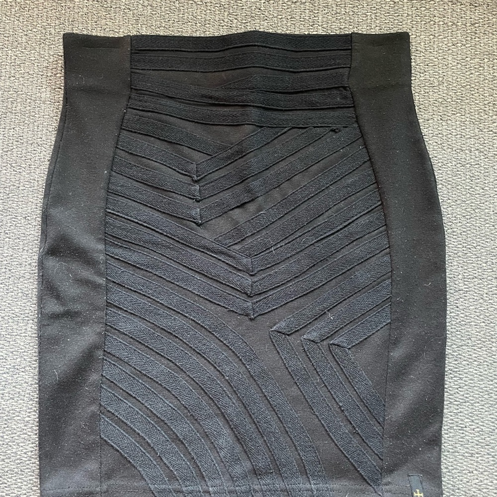 Black Chevron Pattern Skirt